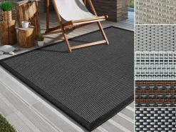 Casa Pura Lucca Buitenkleed Polyester, PVC (polyvinylchloride), vinyl Rechthoekig Grijs 130 x 70 cm