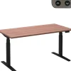 Ceha Adjust 2 Plus Elektrisch hoogteverstelbaar Zit-sta-bureau Rechthoekig Havanabruin Eiken T-Voet 1,800 (B) x 900 (D) x 1,300 (H) mm Melamine, metaal
