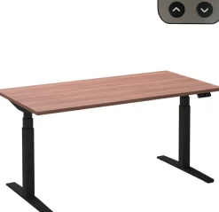 Ceha Adjust 2 Plus Elektrisch hoogteverstelbaar Zit-sta-bureau Rechthoekig Havanabruin Eiken T-Voet 1,800 (B) x 900 (D) x 1,300 (H) mm Melamine, metaal