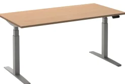 Ceha Adjust 2 Plus Elektrisch hoogteverstelbaar Zit-sta-bureau Rechthoekig Beuken T-Voet 1,600 (B) x 800 (D) x 1,300 (H) mm Melamine, metaal