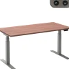 Ceha Adjust 2 Plus Elektrisch hoogteverstelbaar Zit-sta-bureau Rechthoekig Havanabruin Eiken T-Voet 1,400 (B) x 800 (D) x 1,300 (H) mm Melamine, metaal