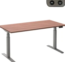 Ceha Adjust 2 Plus Elektrisch hoogteverstelbaar Zit-sta-bureau Rechthoekig Havanabruin Eiken T-Voet 1,400 (B) x 800 (D) x 1,300 (H) mm Melamine, metaal