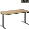 Ceha Adjust 2 Plus Elektrisch hoogteverstelbaar Zit-sta-bureau Rechthoekig Eiken T-Voet 1,200 (B) x 800 (D) x 1,300 (H) mm Melamine, metaal