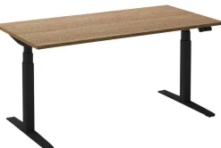 Ceha Adjust 2 Plus Elektrisch hoogteverstelbaar Zit-sta-bureau Rechthoekig Tabak Eiken T-Voet 1,600 (B) x 800 (D) x 1,300 (H) mm Melamine, metaal