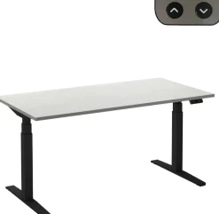 Ceha Adjust 2 Plus Elektrisch hoogteverstelbaar Zit-sta-bureau Rechthoekig Wit T-Voet 1,800 (B) x 900 (D) x 1,300 (H) mm Melamine, metaal