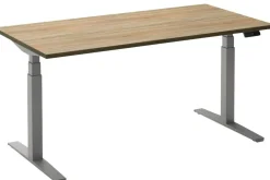 Ceha Adjust 2 Plus Elektrisch hoogteverstelbaar Zit-sta-bureau Rechthoekig Eiken T-Voet 1,400 (B) x 800 (D) x 1,300 (H) mm Melamine, metaal