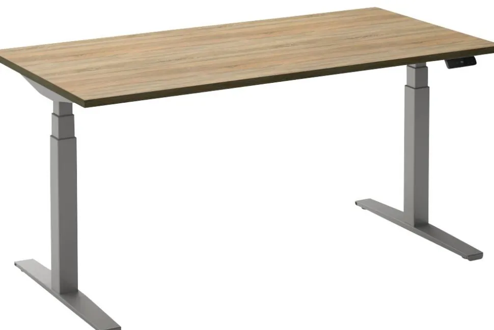 Ceha Adjust 2 Plus Elektrisch hoogteverstelbaar Zit-sta-bureau Rechthoekig Eiken T-Voet 1,400 (B) x 800 (D) x 1,300 (H) mm Melamine, metaal
