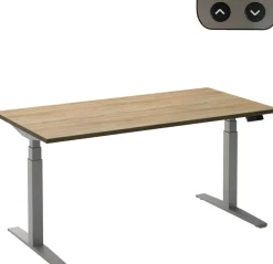 Ceha Adjust 2 Plus Elektrisch hoogteverstelbaar Zit-sta-bureau Rechthoekig Eiken T-Voet 1,400 (B) x 800 (D) x 1,300 (H) mm Melamine, metaal