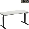 Ceha Adjust 2 Plus Elektrisch hoogteverstelbaar Zit-sta-bureau Rechthoekig Wit T-Voet 2,000 (B) x 800 (D) x 1,300 (H) mm Melamine, metaal