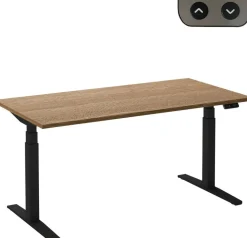 Ceha Adjust 2 Plus Elektrisch hoogteverstelbaar Zit-sta-bureau Rechthoekig Tabak Eiken T-Voet 1,800 (B) x 900 (D) x 1,300 (H) mm Melamine, metaal