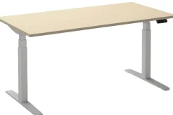 Ceha Adjust 2 Plus Elektrisch hoogteverstelbaar Zit-sta-bureau Rechthoekig Ahorn T-Voet 1,400 (B) x 800 (D) x 1,300 (H) mm Melamine, metaal
