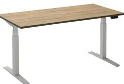 Ceha Adjust 2 Plus Elektrisch hoogteverstelbaar Zit-sta-bureau Rechthoekig Eiken T-Voet 1,800 (B) x 900 (D) x 1,300 (H) mm Melamine, metaal