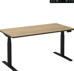 Ceha Adjust 2 Plus Elektrisch hoogteverstelbaar Zit-sta-bureau Rechthoekig Eiken T-Voet 2,000 (B) x 800 (D) x 1,300 (H) mm Melamine, metaal