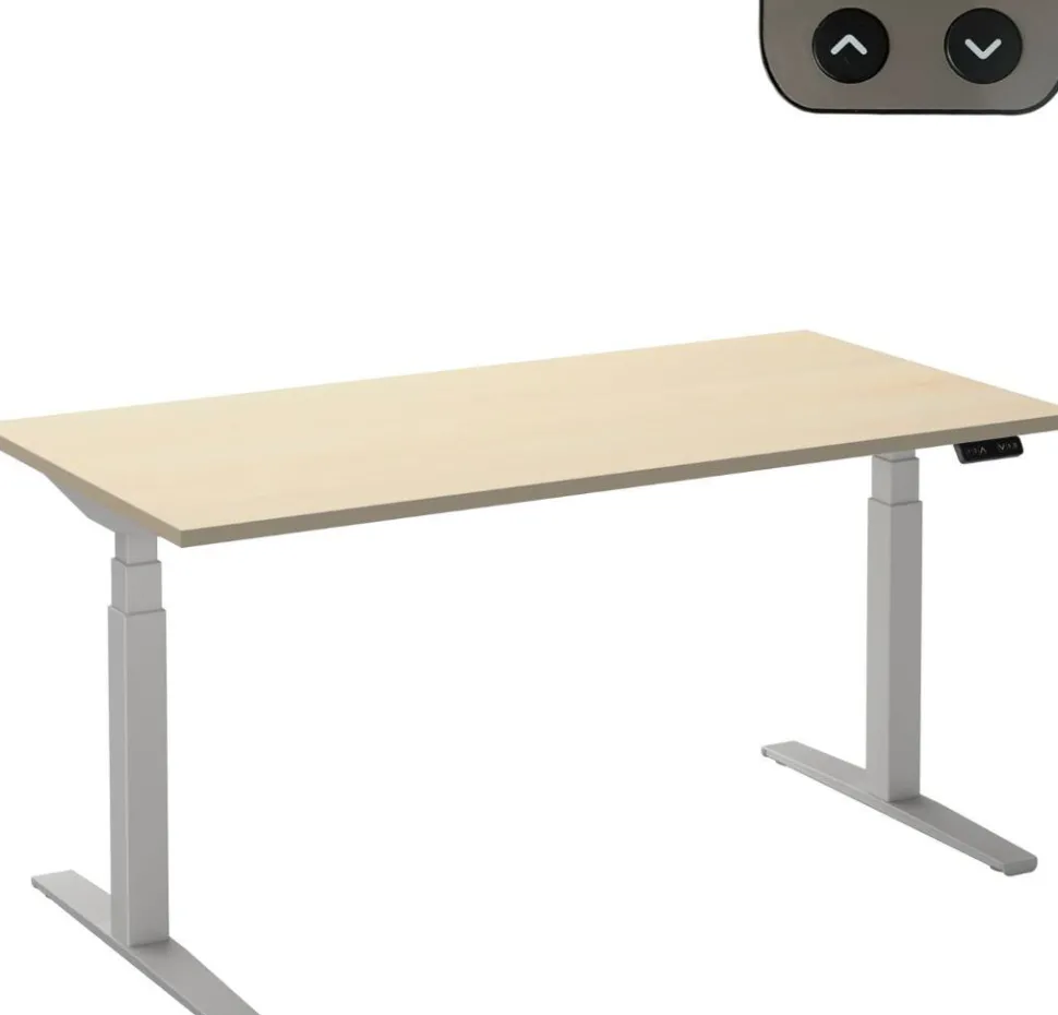 Ceha Adjust 2 Plus Elektrisch hoogteverstelbaar Zit-sta-bureau Rechthoekig Ahorn T-Voet 1,800 (B) x 800 (D) x 1,300 (H) mm Melamine, metaal