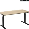 Ceha Adjust 2 Plus Elektrisch hoogteverstelbaar Zit-sta-bureau Rechthoekig Wit Eiken T-Voet 2,000 (B) x 800 (D) x 1,300 (H) mm Melamine, metaal