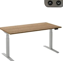 Ceha Adjust 2 Plus Elektrisch hoogteverstelbaar Zit-sta-bureau Rechthoekig Tabak Eiken T-Voet 2,000 (B) x 800 (D) x 1,300 (H) mm Melamine, metaal