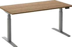 Ceha Adjust 2 Plus Elektrisch hoogteverstelbaar Zit-sta-bureau Rechthoekig Tabak Eiken T-Voet 1,200 (B) x 800 (D) x 1,300 (H) mm Melamine, metaal