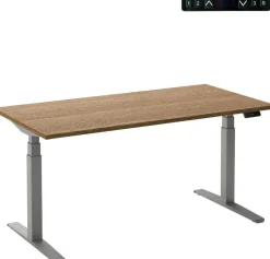 Ceha Adjust 2 Plus Elektrisch hoogteverstelbaar Zit-sta-bureau Rechthoekig Tabak Eiken T-Voet 1,200 (B) x 800 (D) x 1,300 (H) mm Melamine, metaal