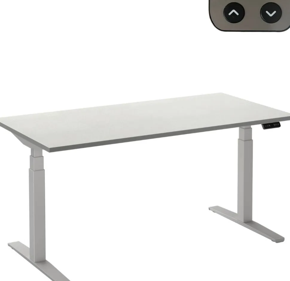 Ceha Adjust 2 Plus Elektrisch hoogteverstelbaar Zit-sta-bureau Rechthoekig Wit T-Voet 1,200 (B) x 800 (D) x 1,300 (H) mm Melamine, metaal