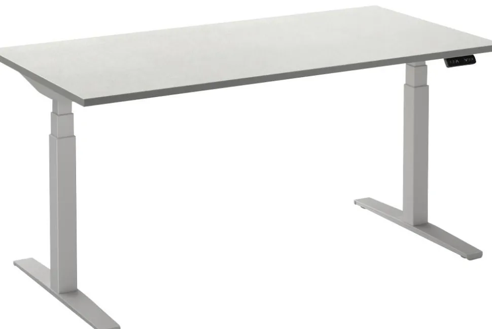Ceha Adjust 2 Plus Elektrisch hoogteverstelbaar Zit-sta-bureau Rechthoekig Wit T-Voet 1,200 (B) x 800 (D) x 1,300 (H) mm Melamine, metaal