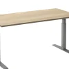 Ceha Adjust 2 Plus Elektrisch hoogteverstelbaar Zit-sta-bureau Rechthoekig Wit Eiken T-Voet 2,000 (B) x 800 (D) x 1,300 (H) mm Melamine, metaal