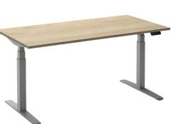 Ceha Adjust 2 Plus Elektrisch hoogteverstelbaar Zit-sta-bureau Rechthoekig Wit Eiken T-Voet 2,000 (B) x 800 (D) x 1,300 (H) mm Melamine, metaal