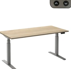 Ceha Adjust 2 Plus Elektrisch hoogteverstelbaar Zit-sta-bureau Rechthoekig Wit Eiken T-Voet 2,000 (B) x 800 (D) x 1,300 (H) mm Melamine, metaal