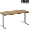 Ceha Adjust 2 Plus Elektrisch hoogteverstelbaar Zit-sta-bureau Rechthoekig Tabak Eiken T-Voet 1,600 (B) x 800 (D) x 1,300 (H) mm Melamine, metaal