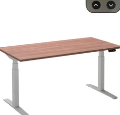 Ceha Adjust 2 Plus Elektrisch hoogteverstelbaar Zit-sta-bureau Rechthoekig Havanabruin Eiken T-Voet 1,600 (B) x 800 (D) x 1,300 (H) mm Melamine, metaal