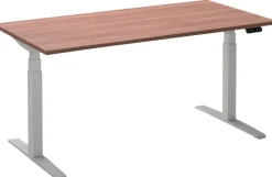 Ceha Adjust 2 Plus Elektrisch hoogteverstelbaar Zit-sta-bureau Rechthoekig Havanabruin Eiken T-Voet 1,600 (B) x 800 (D) x 1,300 (H) mm Melamine, metaal