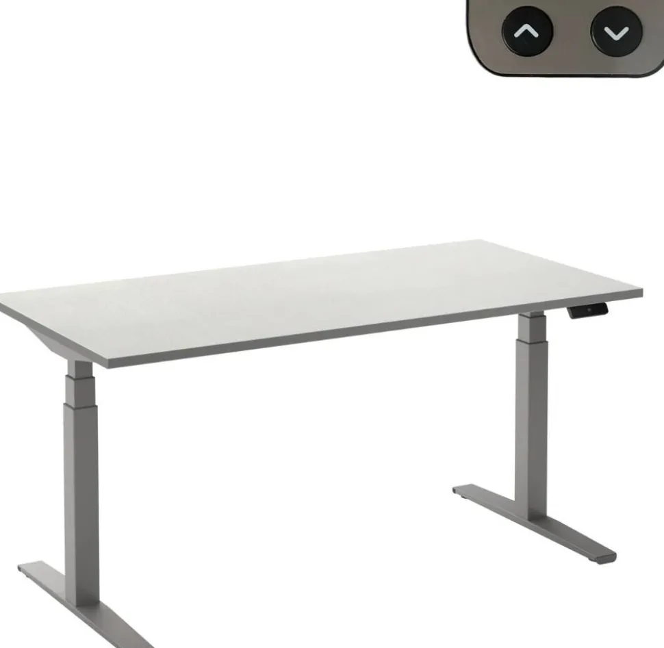 Ceha Adjust 2 Plus Elektrisch hoogteverstelbaar Zit-sta-bureau Rechthoekig Wit T-Voet 2,000 (B) x 800 (D) x 1,300 (H) mm Melamine, metaal