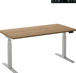 Ceha Adjust 2 Plus Elektrisch hoogteverstelbaar Zit-sta-bureau Rechthoekig Wit Eiken T-Voet 1,800 (B) x 800 (D) x 1,300 (H) mm Melamine, metaal