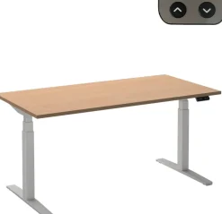 Ceha Adjust 2 Plus Elektrisch hoogteverstelbaar Zit-sta-bureau Rechthoekig Beuken T-Voet 2,000 (B) x 800 (D) x 1,300 (H) mm Melamine, metaal