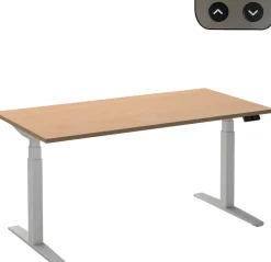 Ceha Adjust 2 Plus Elektrisch hoogteverstelbaar Zit-sta-bureau Rechthoekig Beuken T-Voet 1,800 (B) x 900 (D) x 1,300 (H) mm Melamine, metaal