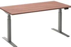 Ceha Adjust 2 Plus Elektrisch hoogteverstelbaar Zit-sta-bureau Rechthoekig Havanabruin Eiken T-Voet 1,600 (B) x 800 (D) x 1,300 (H) mm Melamine, metaal