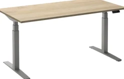 Ceha Adjust 2 Plus Elektrisch hoogteverstelbaar Zit-sta-bureau Rechthoekig Wit Eiken T-Voet 1,800 (B) x 800 (D) x 1,300 (H) mm Melamine, metaal