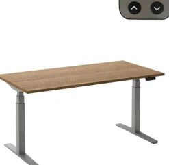 Ceha Adjust 2 Plus Elektrisch hoogteverstelbaar Zit-sta-bureau Rechthoekig Tabak Eiken T-Voet 2,000 (B) x 800 (D) x 1,300 (H) mm Melamine, metaal