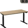 Ceha Adjust 2 Plus Elektrisch hoogteverstelbaar Zit-sta-bureau Rechthoekig Eiken T-Voet 2,000 (B) x 800 (D) x 1,300 (H) mm Melamine, metaal