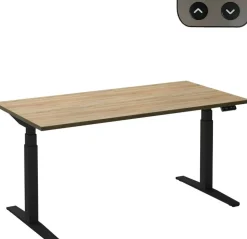Ceha Adjust 2 Plus Elektrisch hoogteverstelbaar Zit-sta-bureau Rechthoekig Eiken T-Voet 2,000 (B) x 800 (D) x 1,300 (H) mm Melamine, metaal