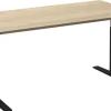 Ceha Adjust 2 Plus Elektrisch hoogteverstelbaar Zit-sta-bureau Rechthoekig Wit Eiken T-Voet 1,800 (B) x 900 (D) x 1,300 (H) mm Melamine, metaal
