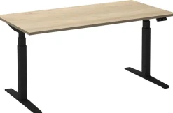 Ceha Adjust 2 Plus Elektrisch hoogteverstelbaar Zit-sta-bureau Rechthoekig Wit Eiken T-Voet 1,800 (B) x 900 (D) x 1,300 (H) mm Melamine, metaal