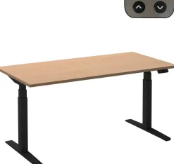 Ceha Adjust 2 Plus Elektrisch hoogteverstelbaar Zit-sta-bureau Rechthoekig Beuken T-Voet 1,800 (B) x 900 (D) x 1,300 (H) mm Melamine, metaal