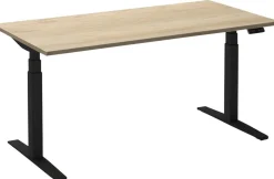 Ceha Adjust 2 Plus Elektrisch hoogteverstelbaar Zit-sta-bureau Rechthoekig Wit Eiken T-Voet 1,400 (B) x 800 (D) x 1,300 (H) mm Melamine, metaal