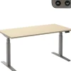 Ceha Adjust 2 Plus Elektrisch hoogteverstelbaar Zit-sta-bureau Rechthoekig Ahorn T-Voet 1,800 (B) x 800 (D) x 1,300 (H) mm Melamine, metaal