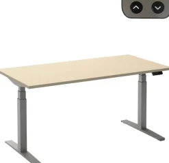 Ceha Adjust 2 Plus Elektrisch hoogteverstelbaar Zit-sta-bureau Rechthoekig Ahorn T-Voet 1,800 (B) x 800 (D) x 1,300 (H) mm Melamine, metaal