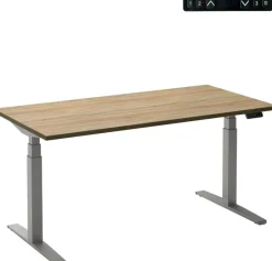 Ceha Adjust 2 Plus Elektrisch hoogteverstelbaar Zit-sta-bureau Rechthoekig Eiken T-Voet 1,200 (B) x 800 (D) x 1,300 (H) mm Melamine, metaal
