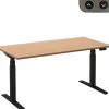 Ceha Adjust 2 Plus Elektrisch hoogteverstelbaar Zit-sta-bureau Rechthoekig Beuken T-Voet 1,200 (B) x 800 (D) x 1,300 (H) mm Melamine, metaal