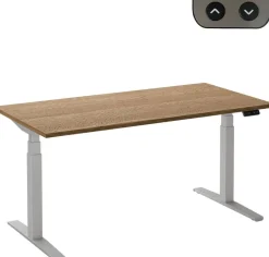 Ceha Adjust 2 Plus Elektrisch hoogteverstelbaar Zit-sta-bureau Rechthoekig Tabak Eiken T-Voet 1,400 (B) x 800 (D) x 1,300 (H) mm Melamine, metaal