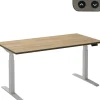 Ceha Adjust 2 Plus Elektrisch hoogteverstelbaar Zit-sta-bureau Rechthoekig Eiken T-Voet 1,800 (B) x 800 (D) x 1,300 (H) mm Melamine, metaal