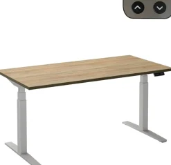 Ceha Adjust 2 Plus Elektrisch hoogteverstelbaar Zit-sta-bureau Rechthoekig Eiken T-Voet 1,800 (B) x 800 (D) x 1,300 (H) mm Melamine, metaal